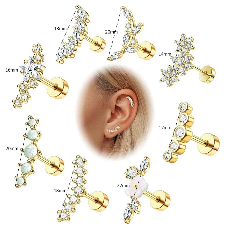 Stainless Steel Women's Star Shape Earrings With 14K Real Gold Plating - Image 5