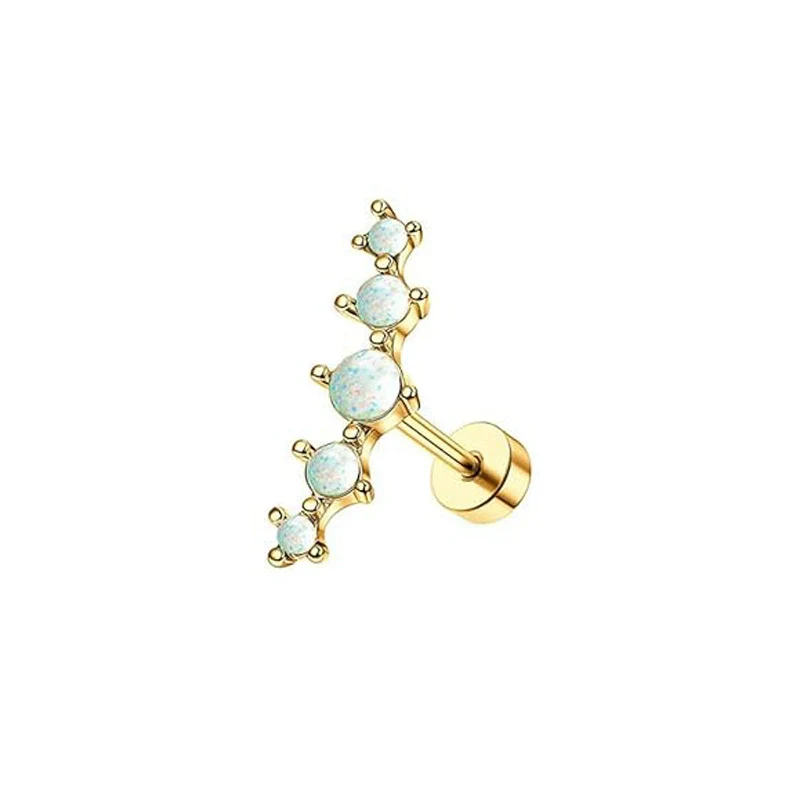 Stainless Steel Women's Star Shape Earrings With 14K Real Gold Plating - Image 6