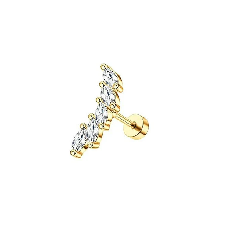 Stainless Steel Women's Star Shape Earrings With 14K Real Gold Plating - Image 8