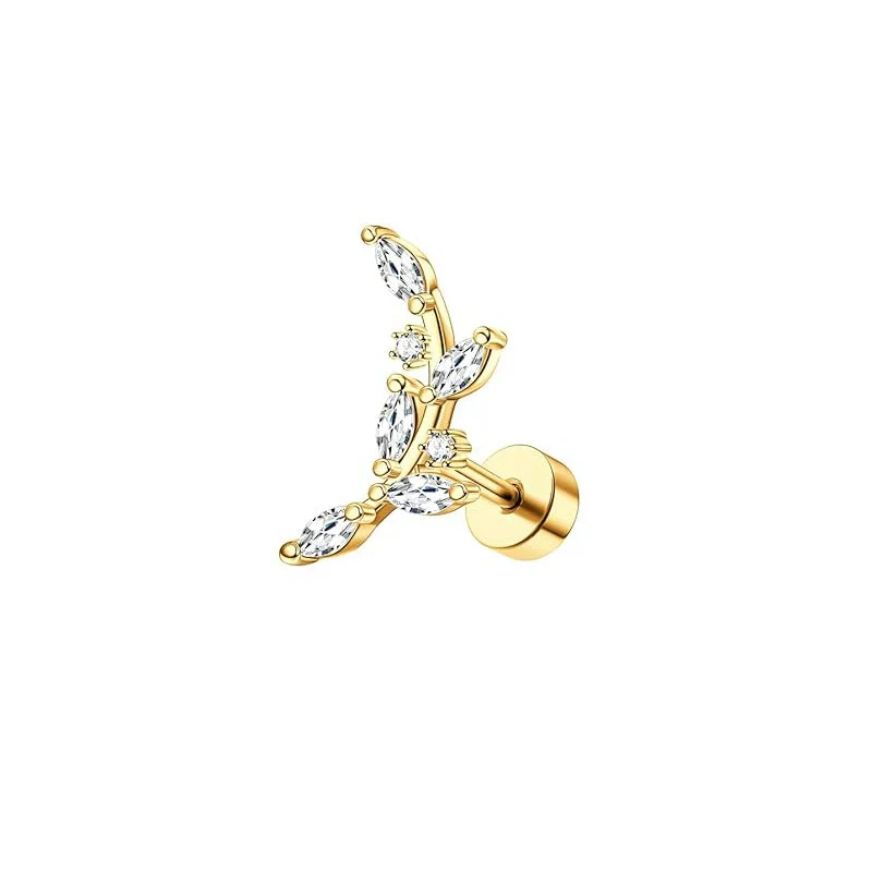 Stainless Steel Women's Star Shape Earrings With 14K Real Gold Plating - Image 9