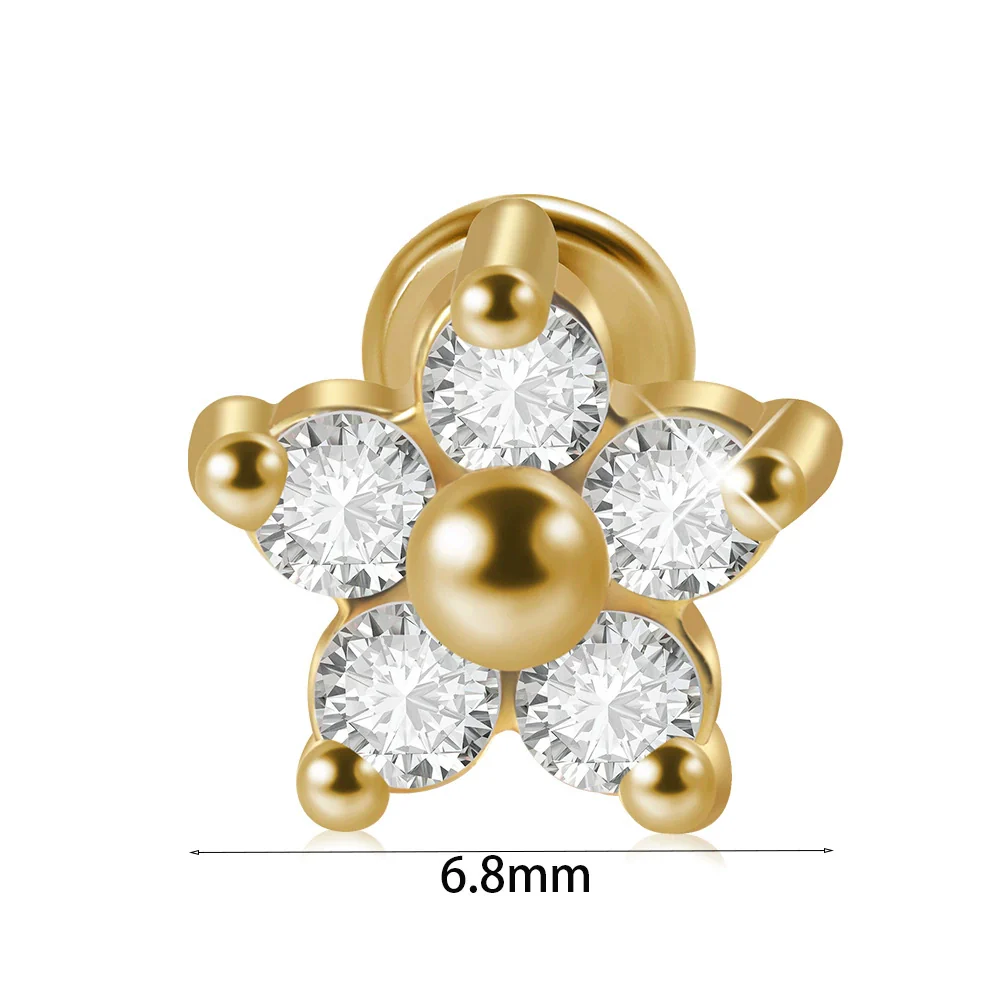 Stainless Steel Zircon Electroplated Heart Pattern Inner Tooth Lip Nail Snake Leaf Earrings - Image 9