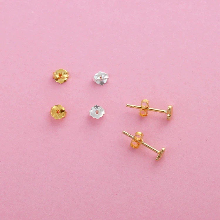 Sterling Silver 925 Ear Cap Ear Plug Ear Buckle Earrings Accessories 14K Gold Electroplated - Image 3