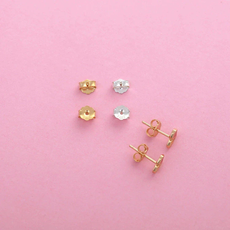 Sterling Silver 925 Ear Cap Ear Plug Ear Buckle Earrings Accessories 14K Gold Electroplated - Image 4