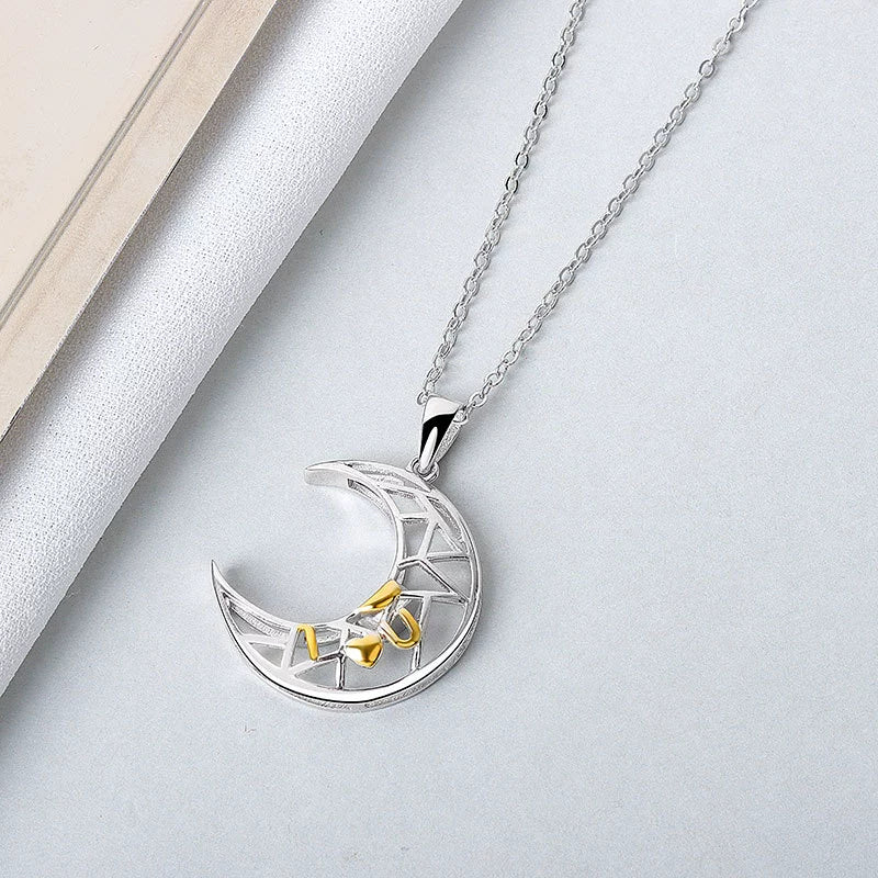 Sterling Silver Couple Necklaces With Planet Moon Pattern And Electroplating Design - Image 7