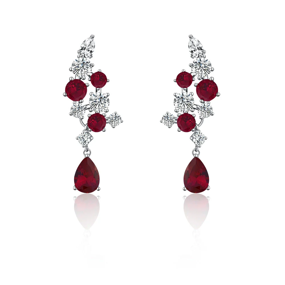 Sterling Silver Drop Shape Geometric Earrings For Women With Electroplating - Image 5