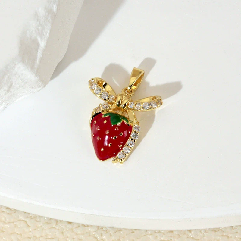 Strawberry Fruit Pendant Necklace Titanium Steel Electroplating Sweet Style - Image 4