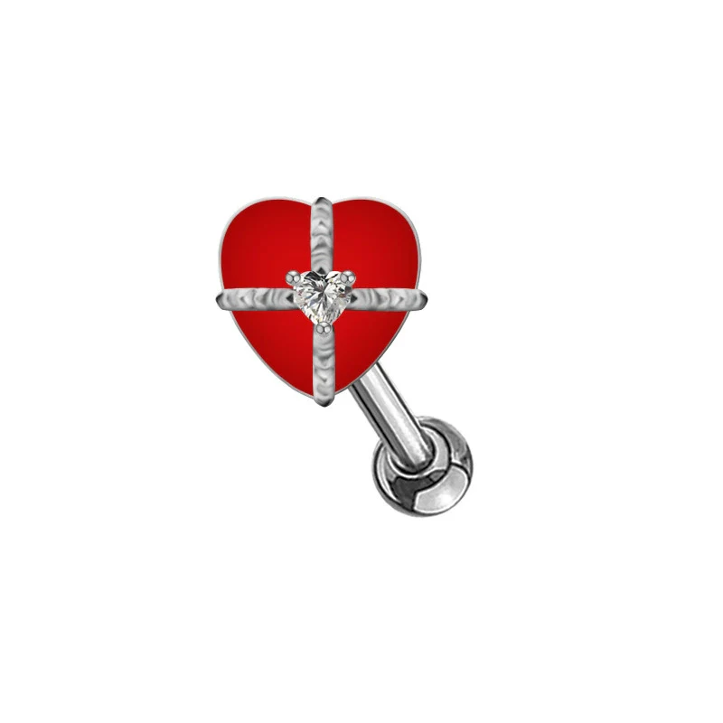 Stud Earrings Copper Sweet Cool Style Heart Shape Star Electroplated - Image 12