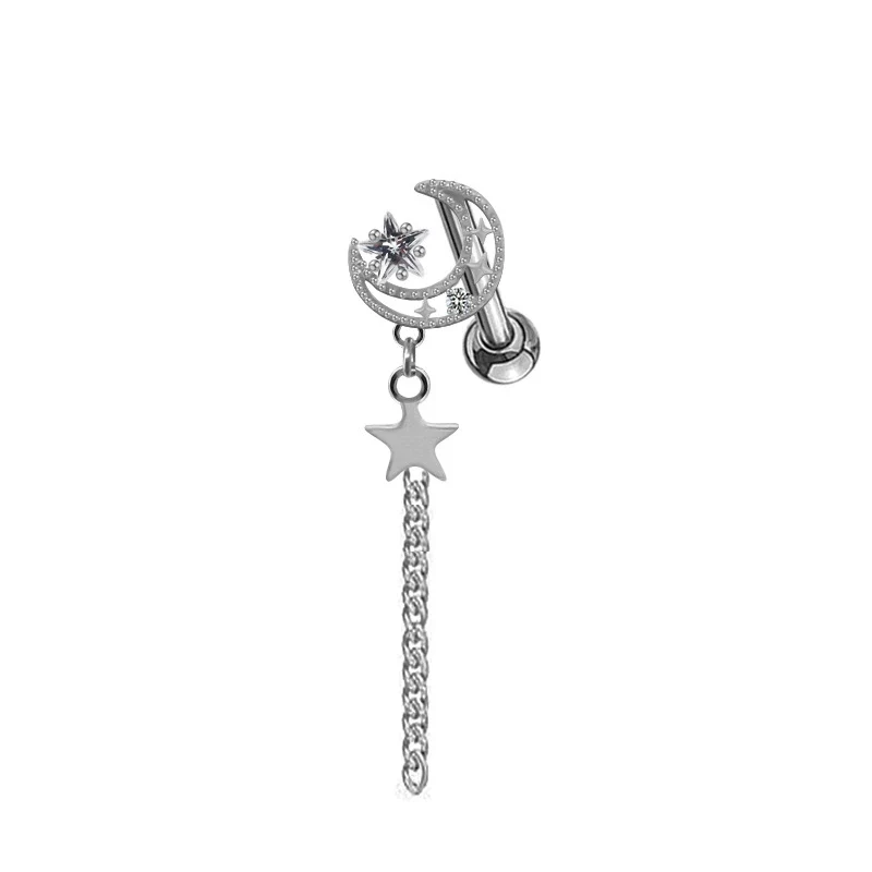 Stud Earrings Copper Sweet Cool Style Heart Shape Star Electroplated - Image 5