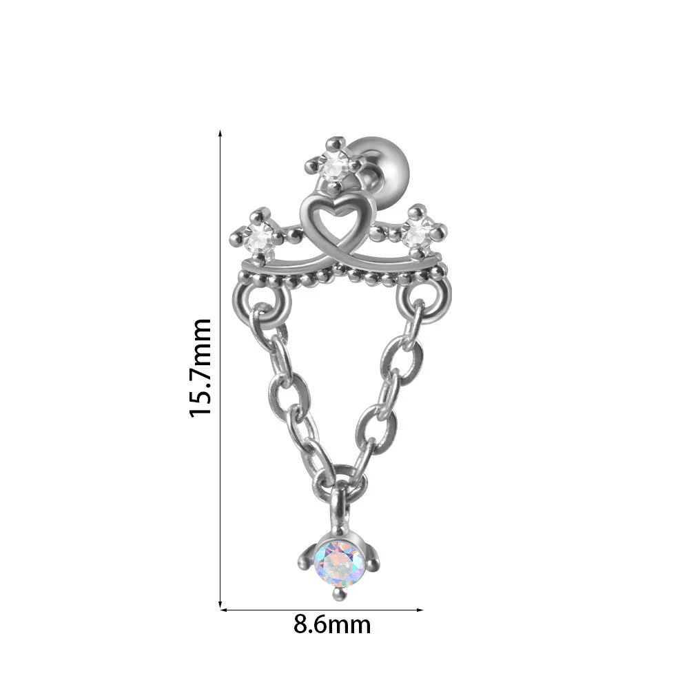 Stud Earrings Stainless Steel Butterfly Geometric Flower Insect Diamond - Image 13