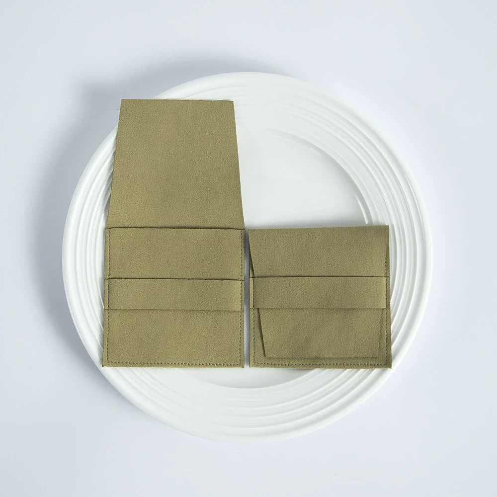 Suede Microfiber Flannel Jewelry And Card Storage Bag - Image 11