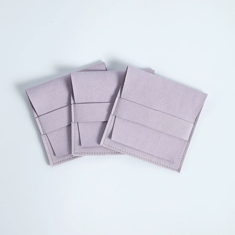 Suede Microfiber Flannel Jewelry And Card Storage Bag - Image 17