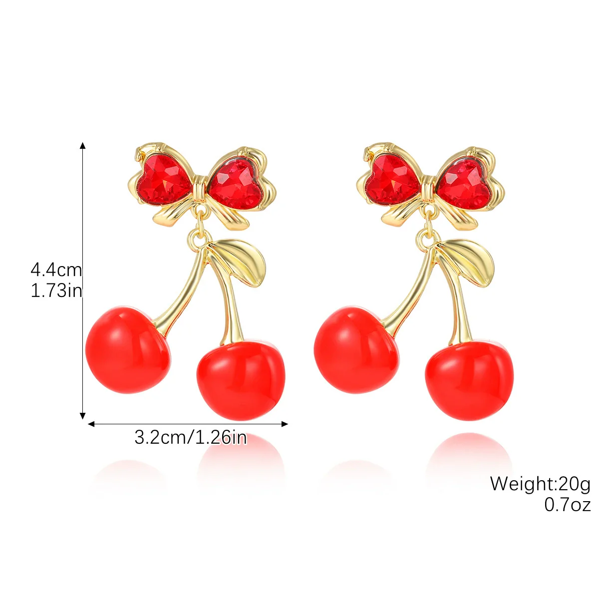Summer Earrings Zinc Alloy Fruit Cherry Sweet Style For Women - Image 5