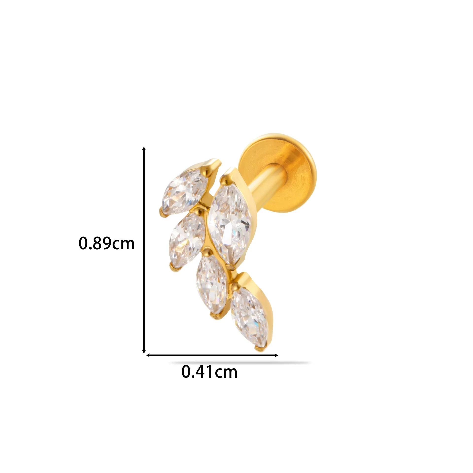 Titanium Alloy Flower Pattern Electroplated Women's Cartilage Puncture Earrings - Image 12