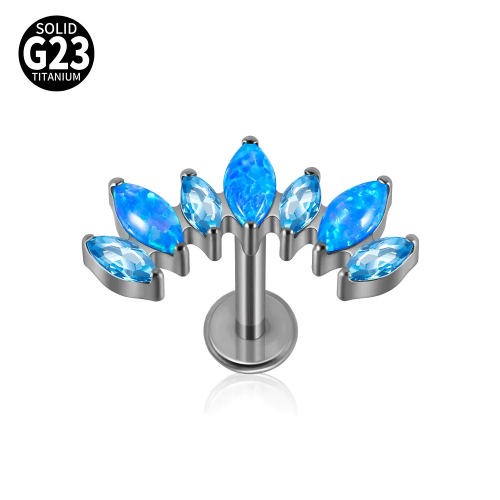 Titanium Alloy Geometric Zircon Earrings And Lip Nails Piercing Jewelry - Image 12