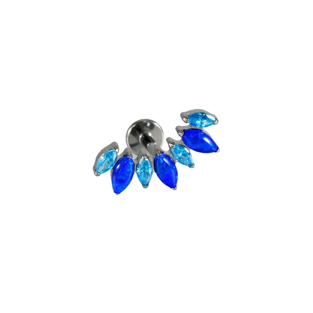 Titanium Alloy Geometric Zircon Earrings And Lip Nails Piercing Jewelry - Image 5