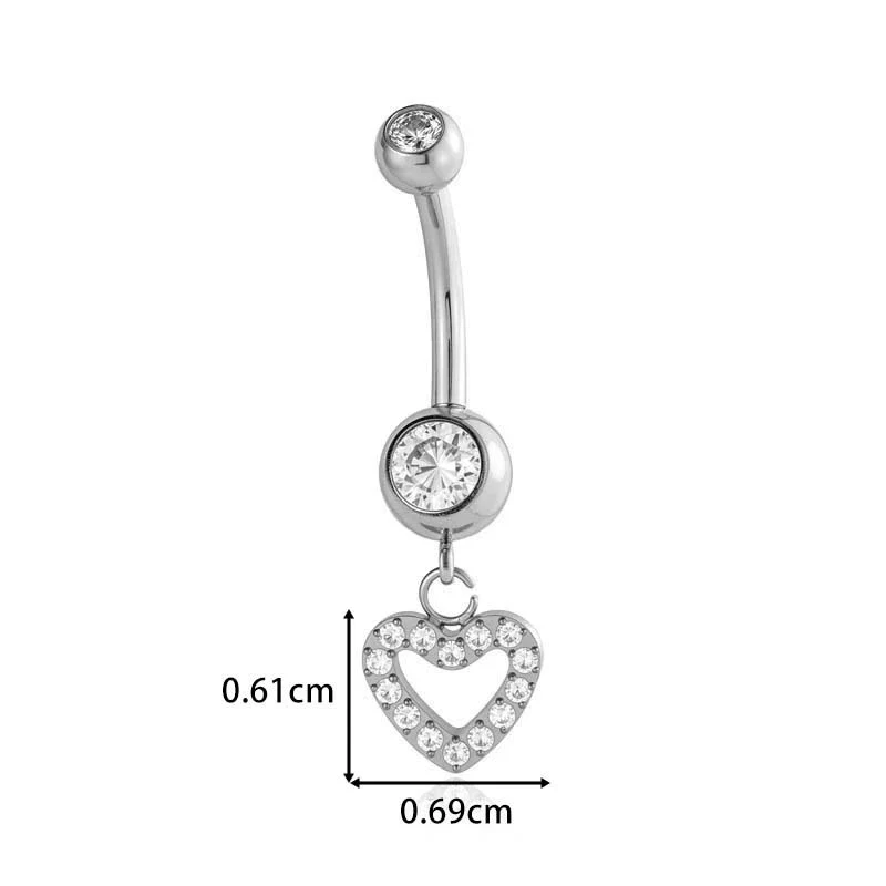 Titanium Alloy Inlaid Zirconium Flower Butterfly Pendant Navel Nail Women's Abdominal Piercing Jewelry - Image 21