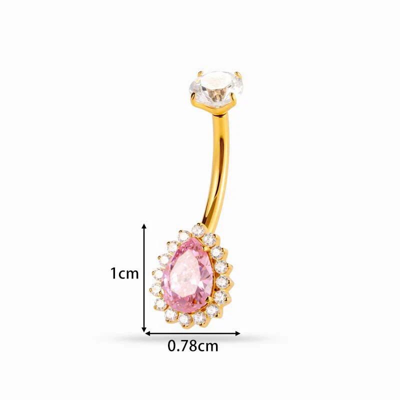 Titanium Alloy Inlaid Zirconium Flower Navel Nail Women's Fashion Abdominal Piercing Jewelry - Image 13
