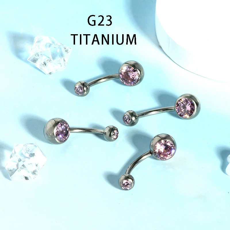 Titanium Alloy Navel Ring Round Shape Puncture Jewelry