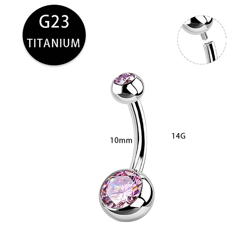 Titanium Alloy Navel Ring Round Shape Puncture Jewelry - Image 4
