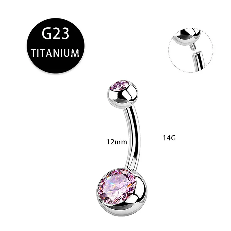 Titanium Alloy Navel Ring Round Shape Puncture Jewelry - Image 5