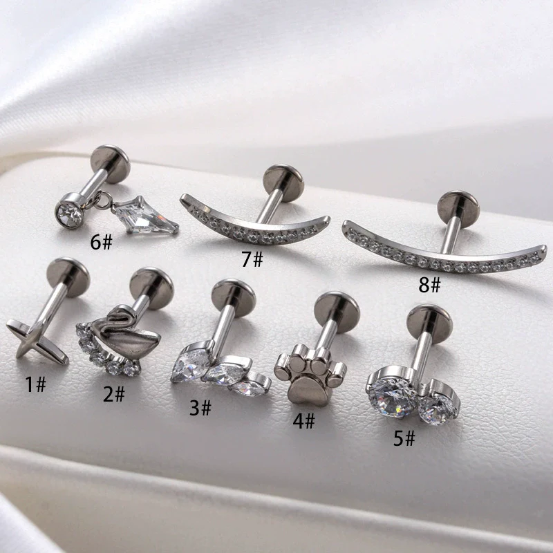 Titanium Alloy Women's Flowerinlaid Electroplated Earring - Image 6