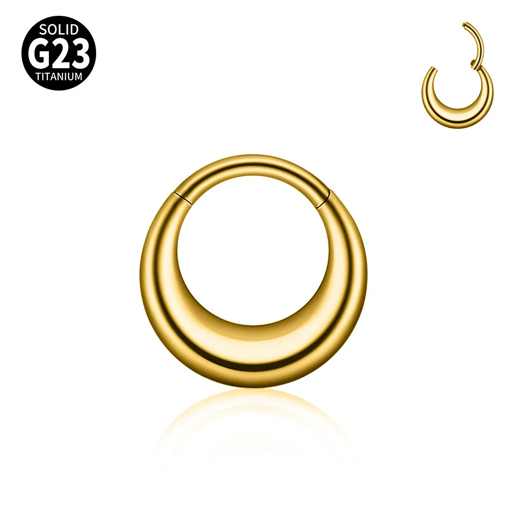 Titanium Geometric Glossy Electroplated Ear Buckle Ear Ring Nose Ring Universal Piercing Jewelry - Image 7