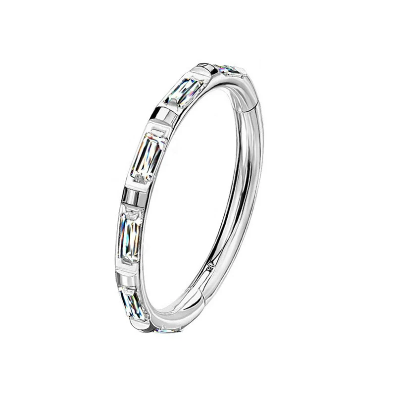Titanium Geometric Nose Ring Clicker Earrings Lip Ring For Unisex With Polish Design - Image 7