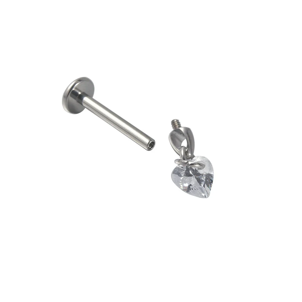 Titanium Lip Nail Ear Bone Nail Fashion Piercing Earrings With Serpentine Pattern And Zircon Design - Image 4