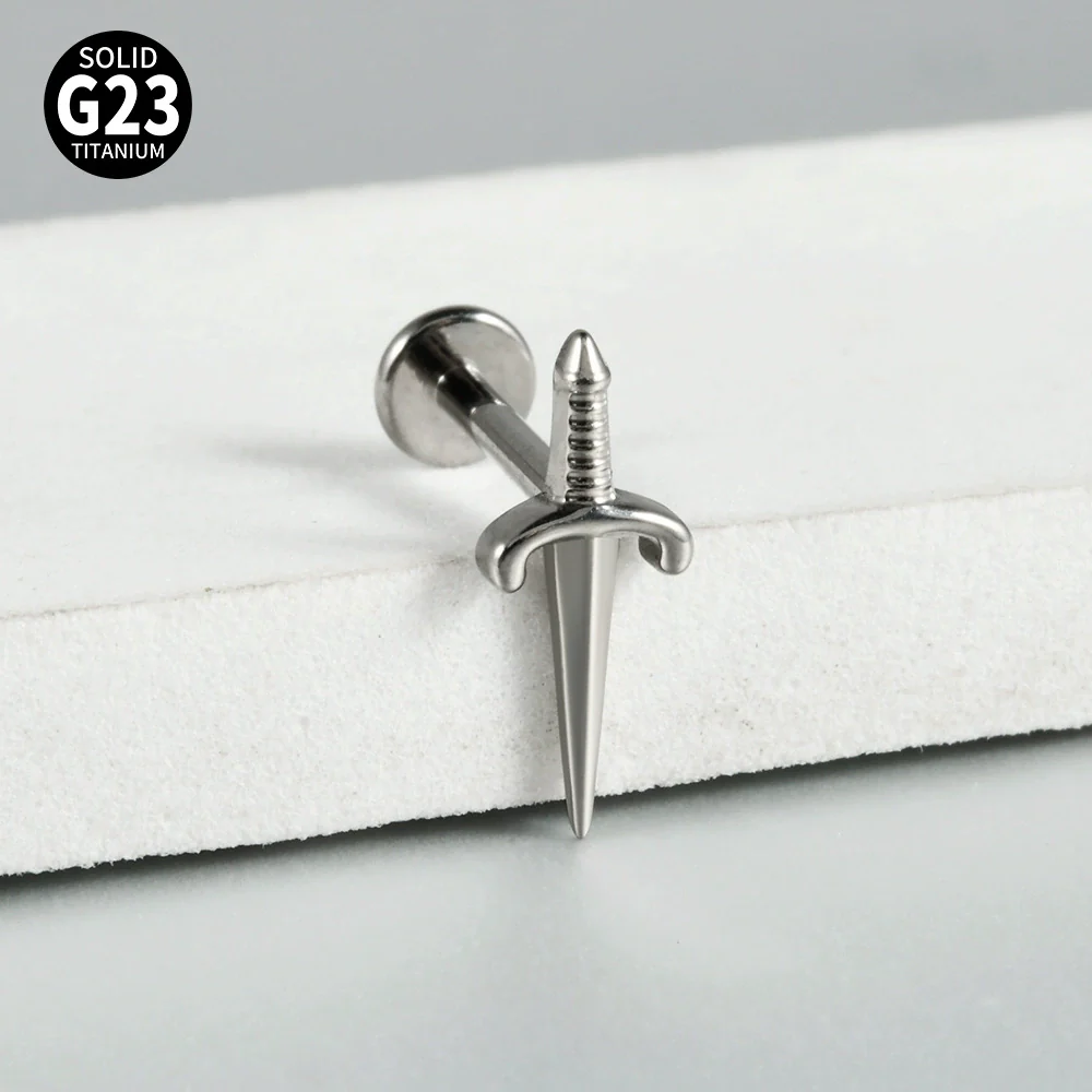 Titanium Lip Nail Ear Nail Puncture Decoration With Tshaped Rod And The Crown Pattern Electroplated - Image 20