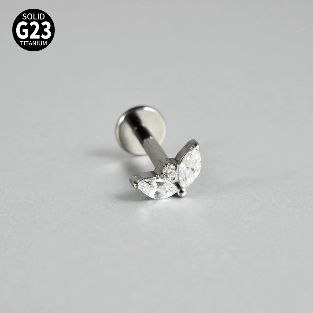 Titanium Lip Nail Ear Nail Puncture Decoration With Tshaped Rod And The Crown Pattern Electroplated - Image 6