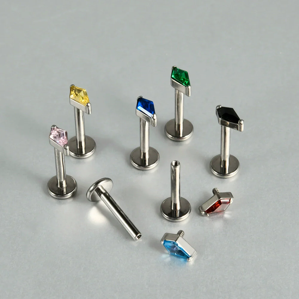 Titanium Lip Nail Lip Ring Ear Bone Nail Geometric Fashion Polishing - Image 2