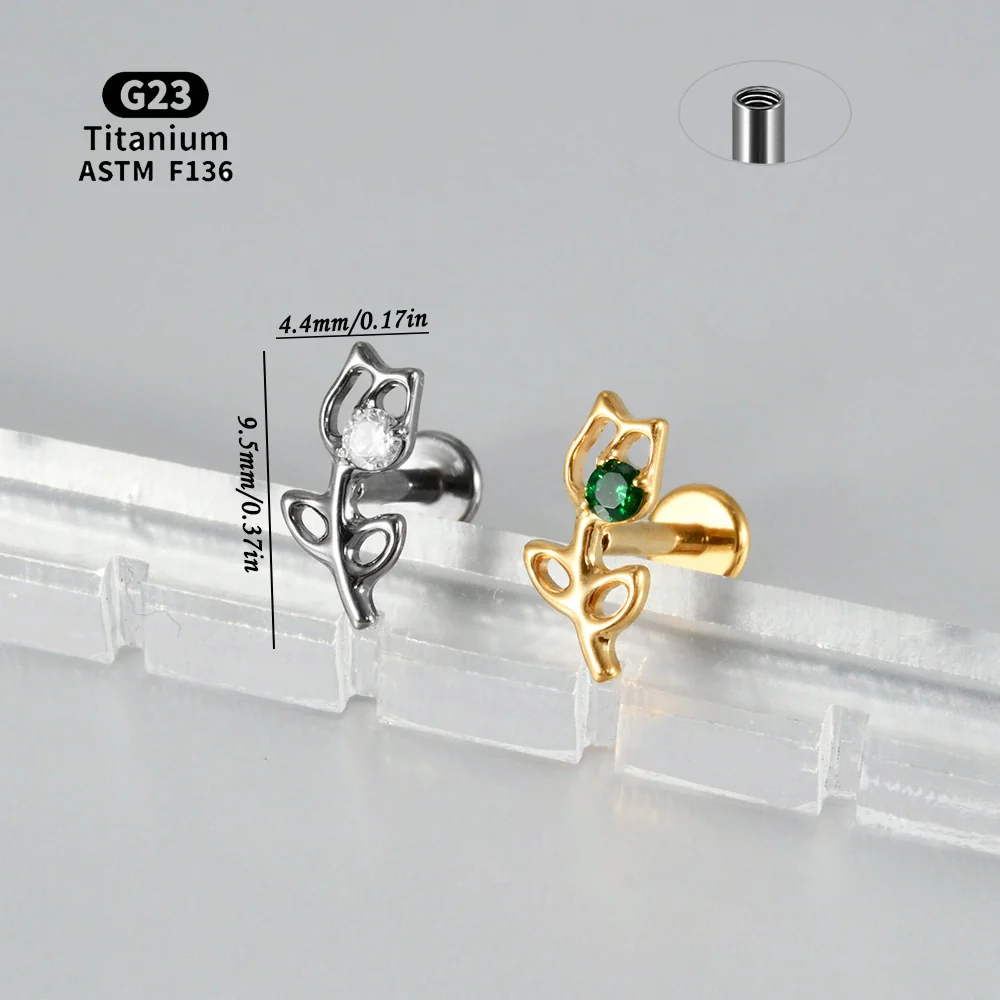 Titanium Seahorse And Flower Pattern Electroplated Curved Chain Earrings Fashion Unisex - Image 7