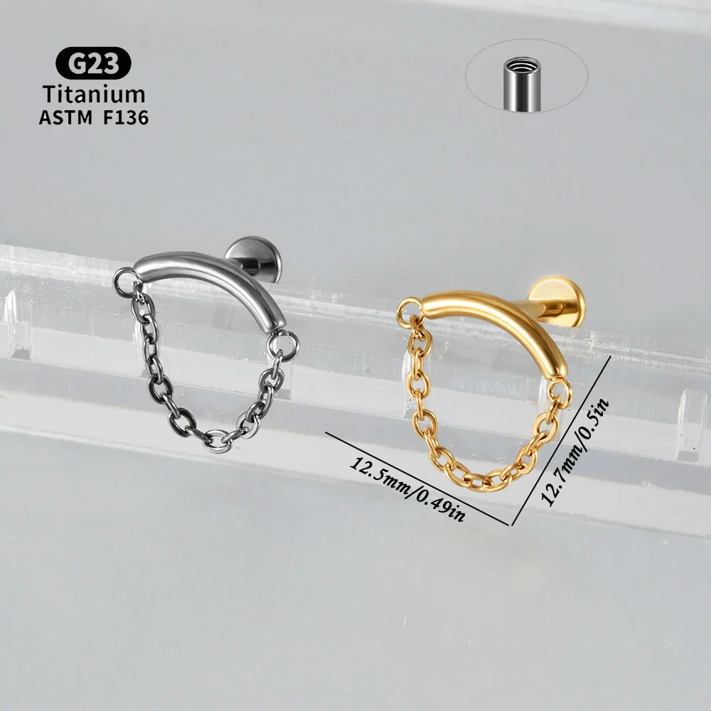 Titanium Seahorse And Flower Pattern Electroplated Curved Chain Earrings Fashion Unisex - Image 9