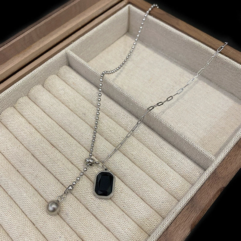 Titanium Steel Alloy Women's Geometric Style Square Clavicle Necklace - Image 6