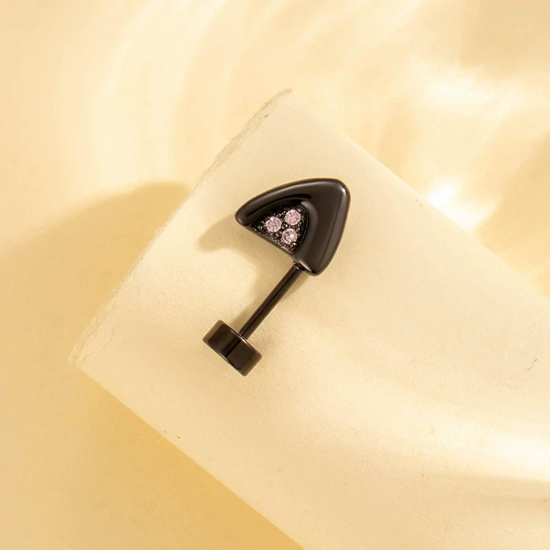 Titanium Steel Animal Zodiac Microinlaid Zircon Oil Drop Screw Ear Nail Jewelry With Electroplating - Image 12