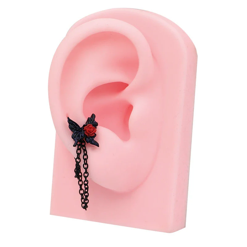 Titanium Steel Bow Heart Star Pattern Electroplated Unisex Jewelry Earrings - Image 2