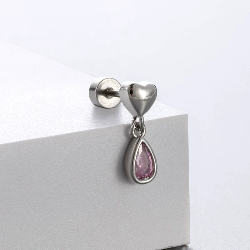 Titanium Steel Bow Shape Women's Zirconia Earrings - Image 5
