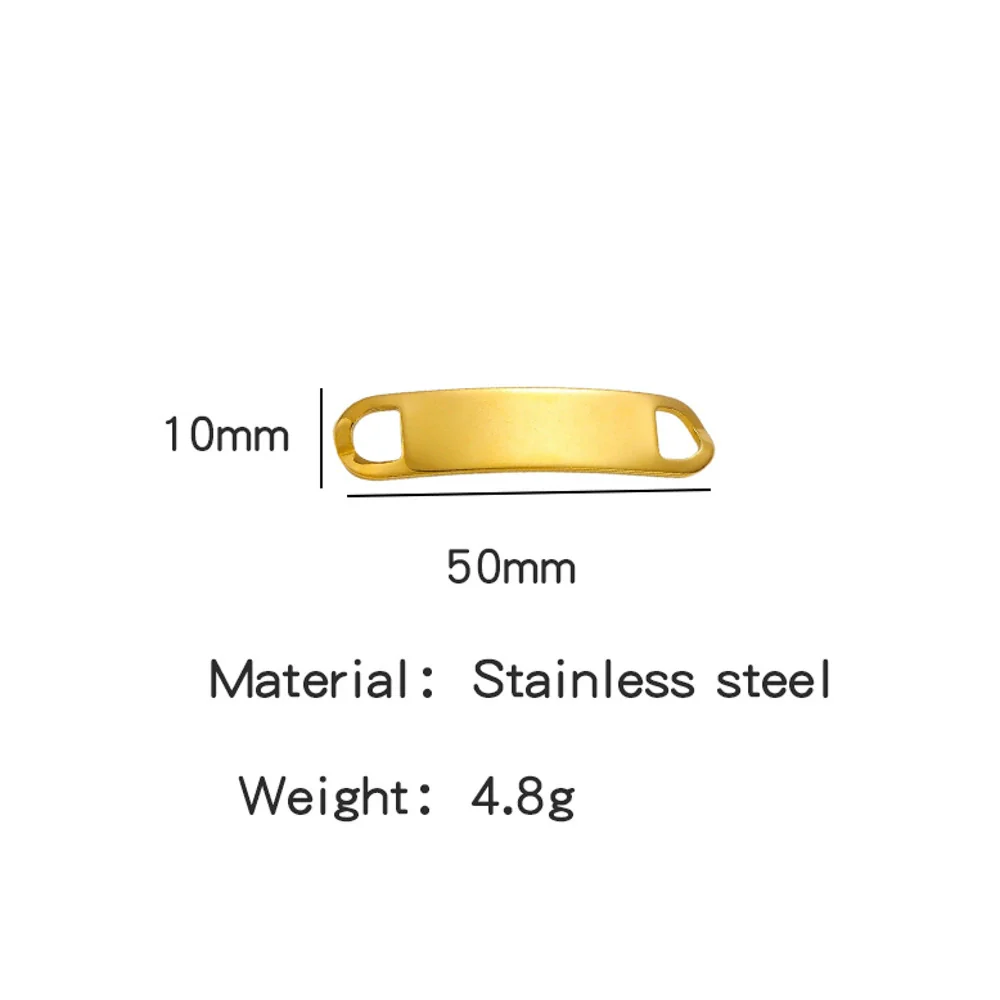 Titanium Steel Bracelet Connector Jewelry Accessories Geometric Bend Card Shape 18K Plated - Image 10