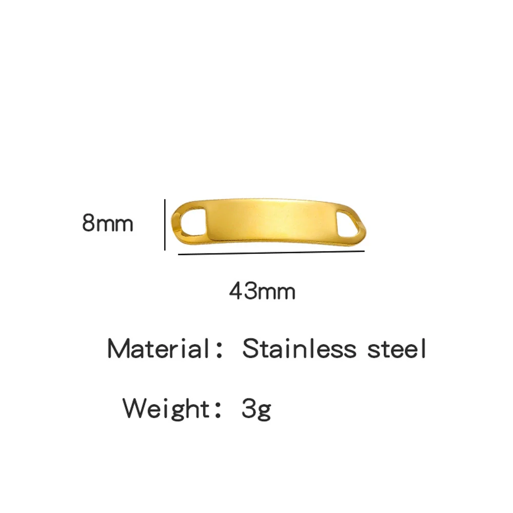 Titanium Steel Bracelet Connector Jewelry Accessories Geometric Bend Card Shape 18K Plated - Image 8