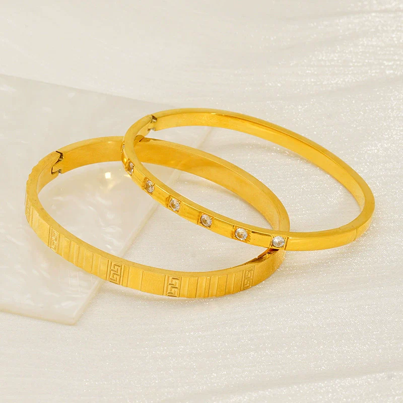 316L Stainless Steel Bracelet Geometric Design Electroplated Women's - Image 2