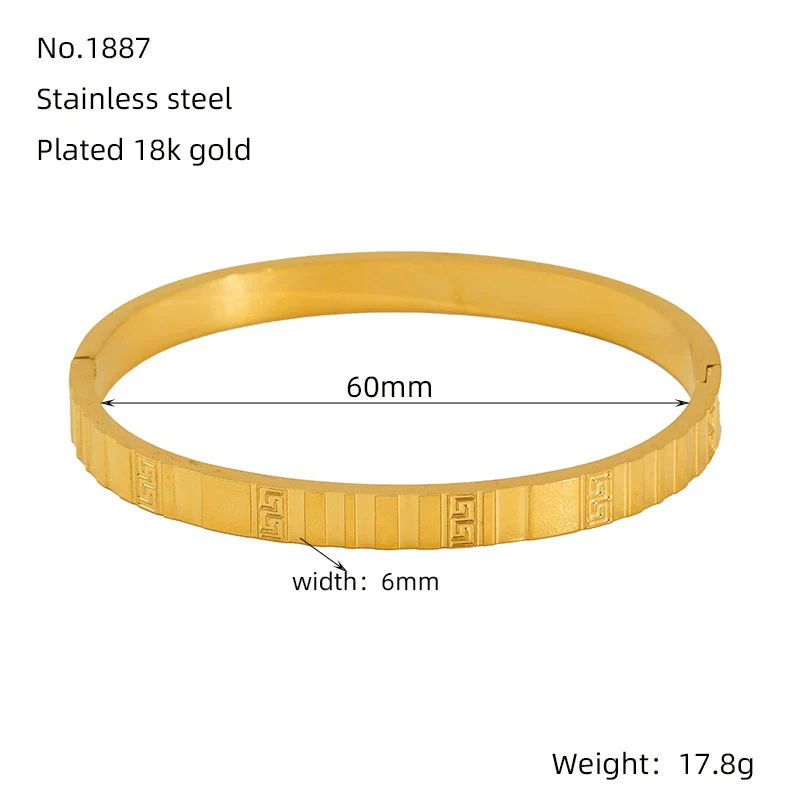 316L Stainless Steel Bracelet Geometric Design Electroplated Women's - Image 7