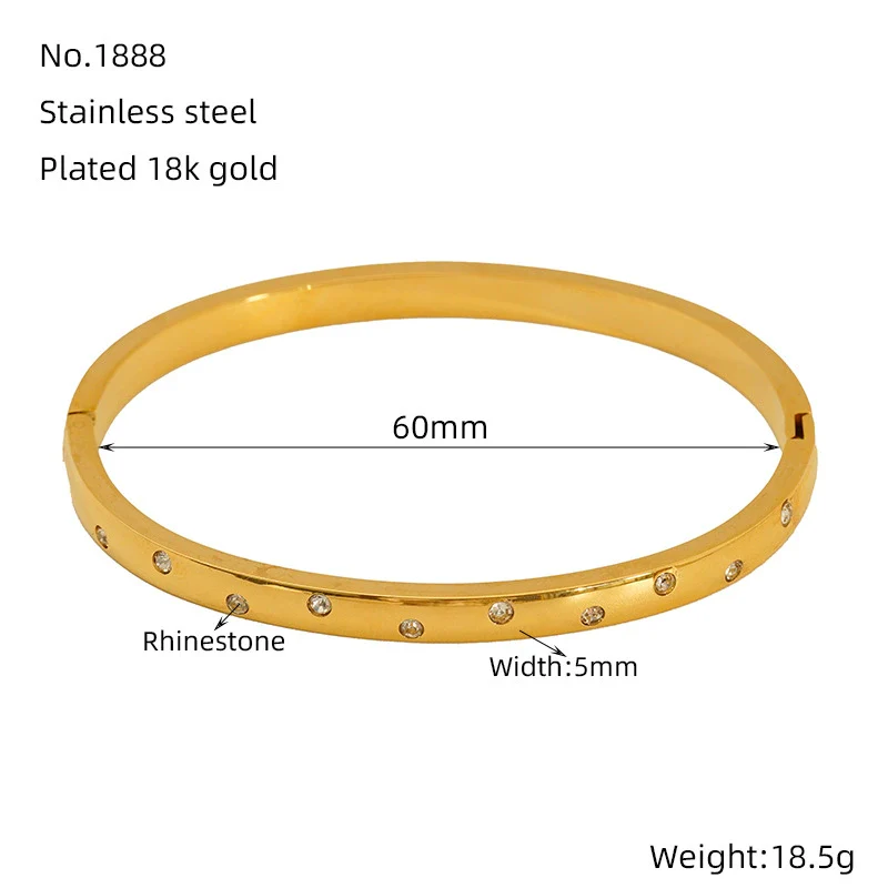 316L Stainless Steel Bracelet Geometric Design Electroplated Women's - Image 8
