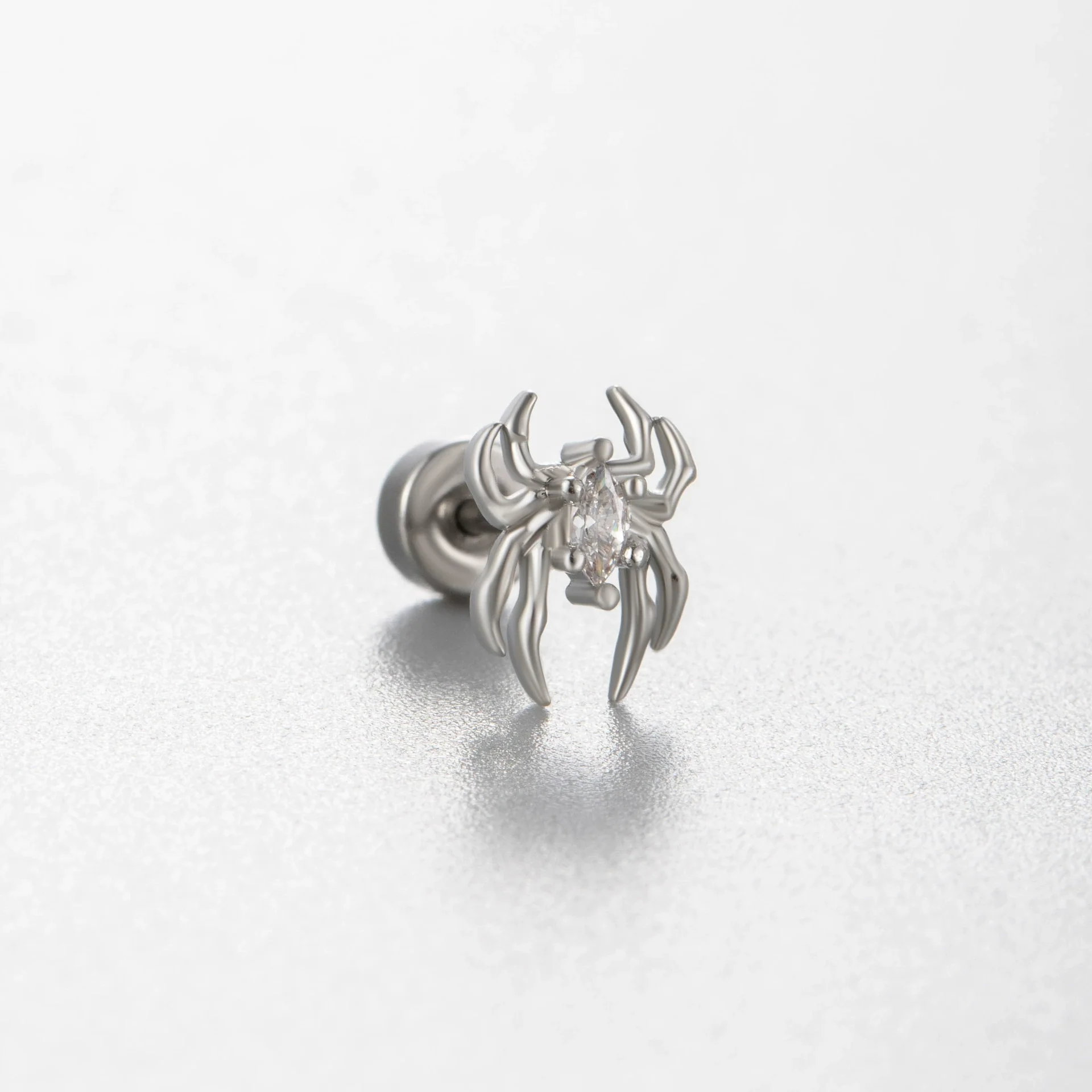 Titanium Steel Cartilage Earrings With Zircon Butterfly Spider Style - Image 10
