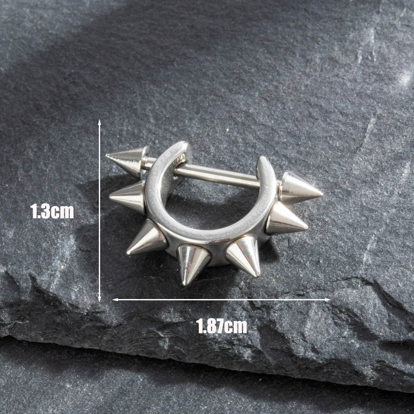 Titanium Steel Cast Geometric Pointed Cone Polishing Unisex Earrings - Image 10