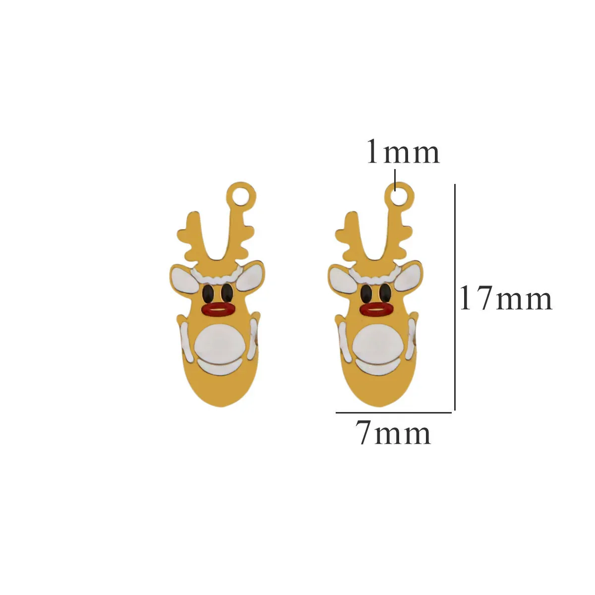 Titanium Steel Christmas Deer Head Pendant Jewelry With Letters Numbers Text Electroplated - Image 7