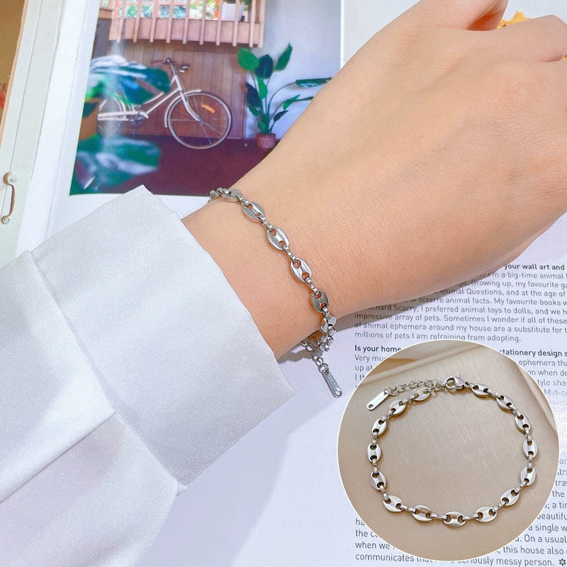 Titanium Steel Constellation Gold Inlaid Minimalistic Style Women's Bracelet - Image 2