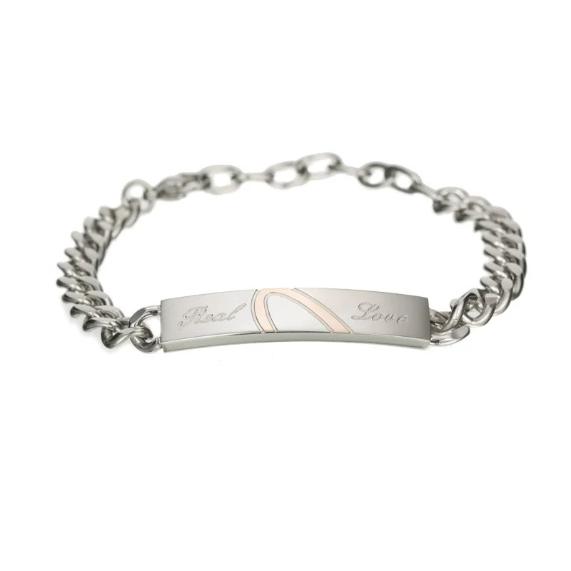 Titanium Steel Couple Bracelet Heart Pattern Corrosionresistant Jewelry - Image 3