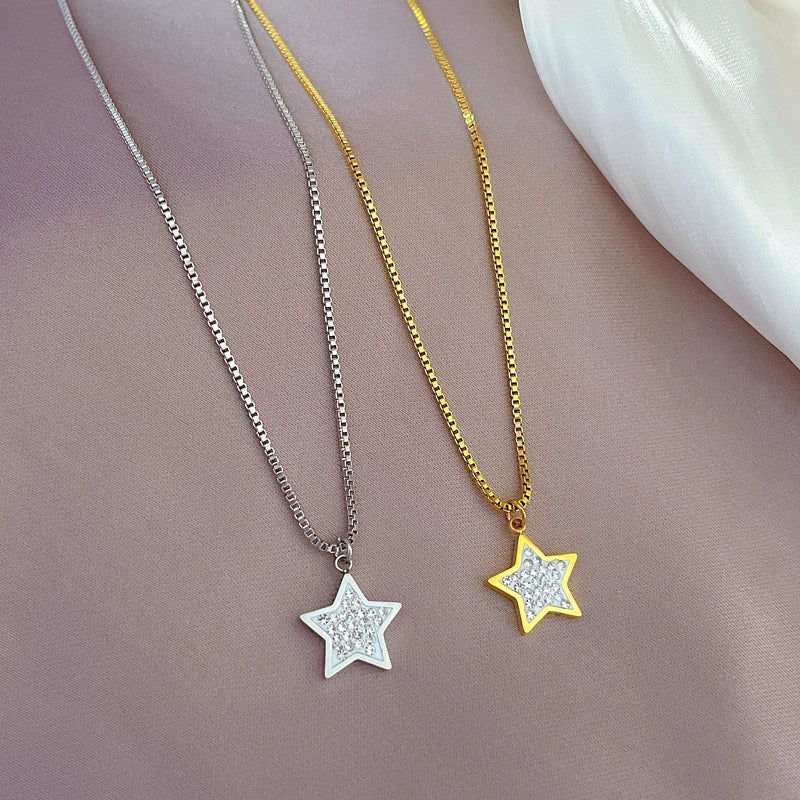 Titanium Steel Fivepointed Star Minimalist Electroplated Necklace Unisex Accessories - Image 2