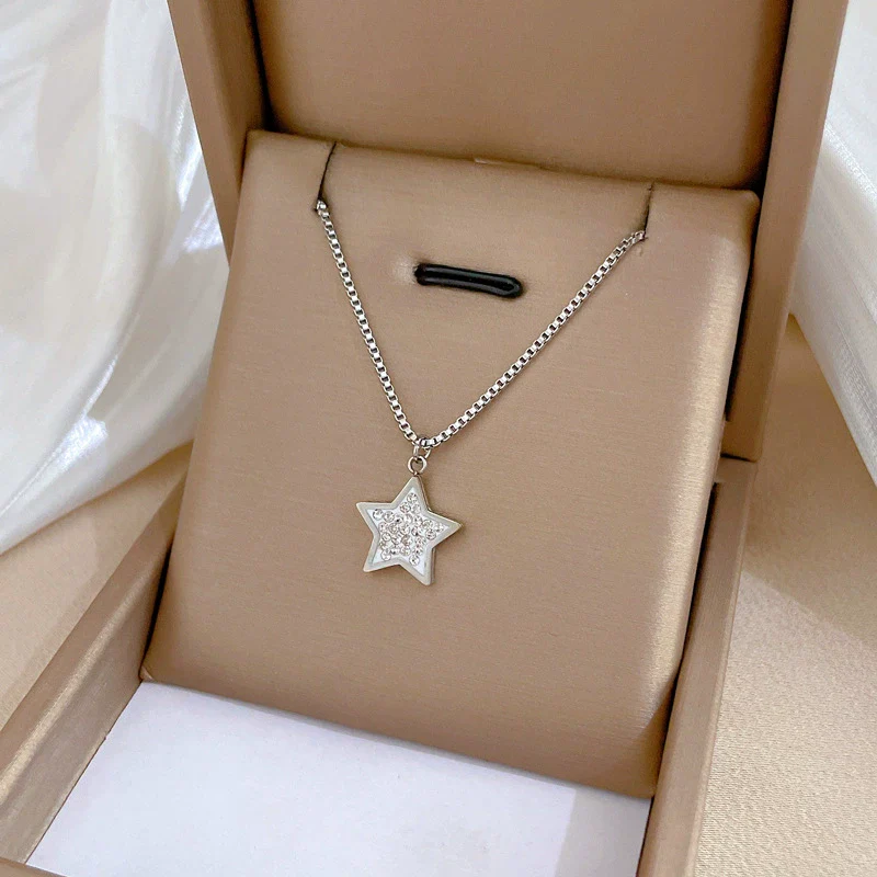 Titanium Steel Fivepointed Star Minimalist Electroplated Necklace Unisex Accessories - Image 6