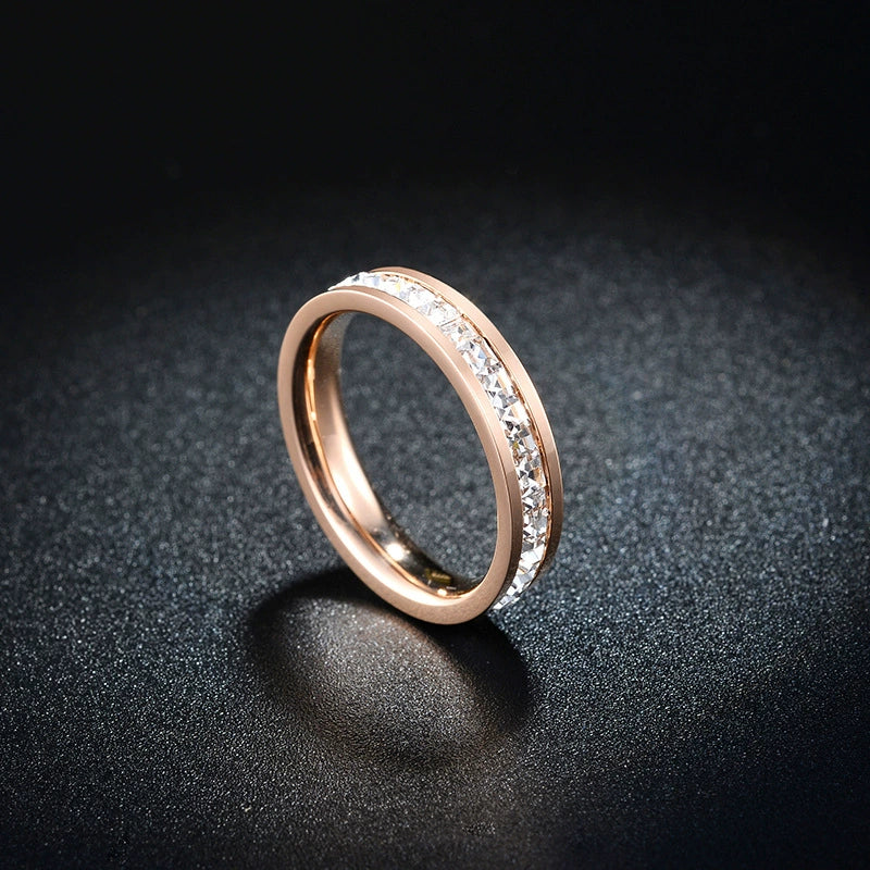 Titanium Steel Geometric Diamond Ring Unisex - Image 5